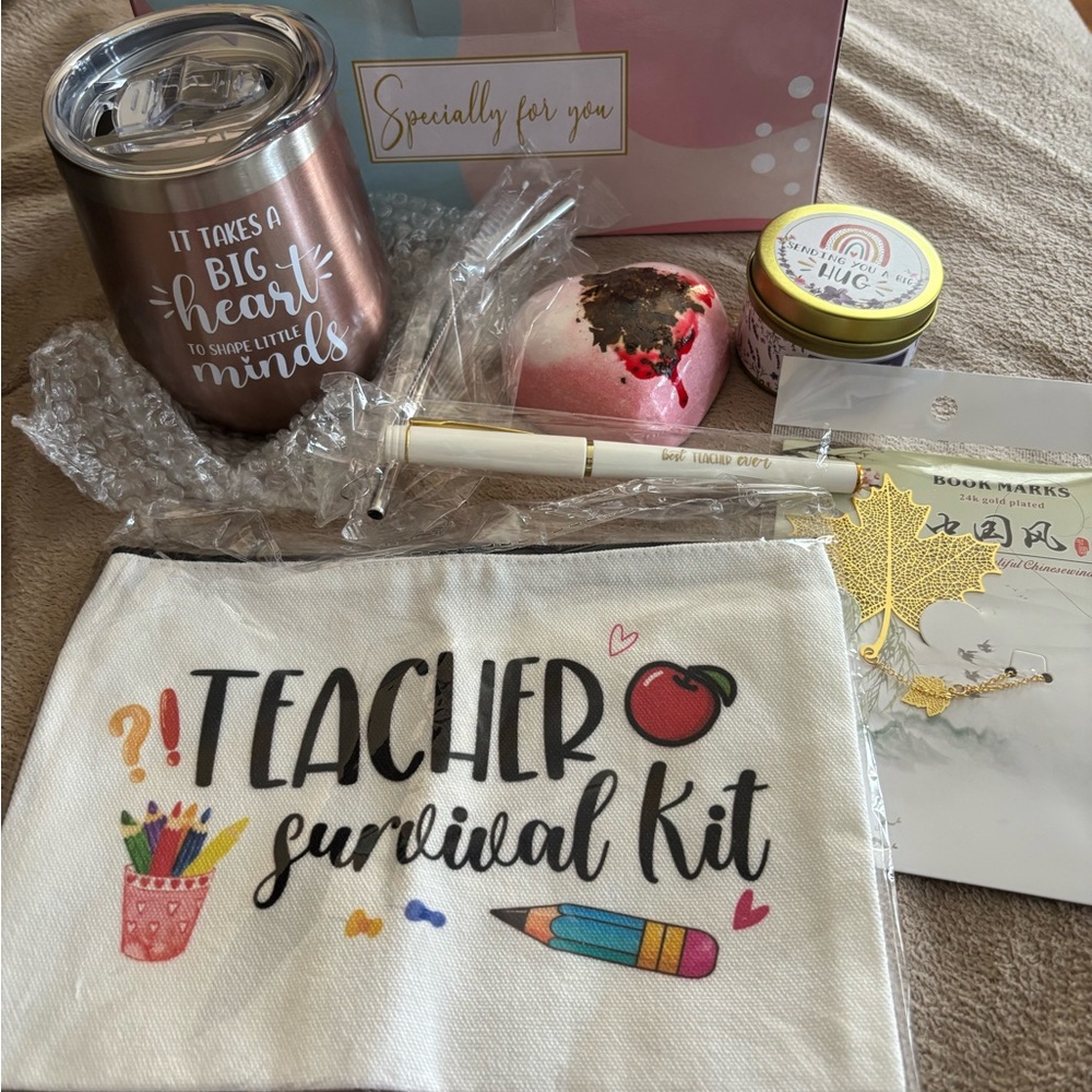 NWT Teacher Survival Kit with Tumbler and Accessories